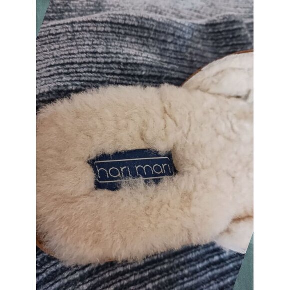 Hari Mari Shearling Lined Suede Slippers In Tan color With Embroidered Details S - Picture 10 of 10